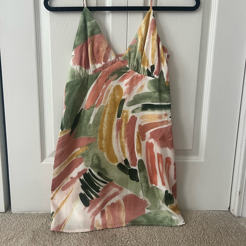 Multi color mini slip dress